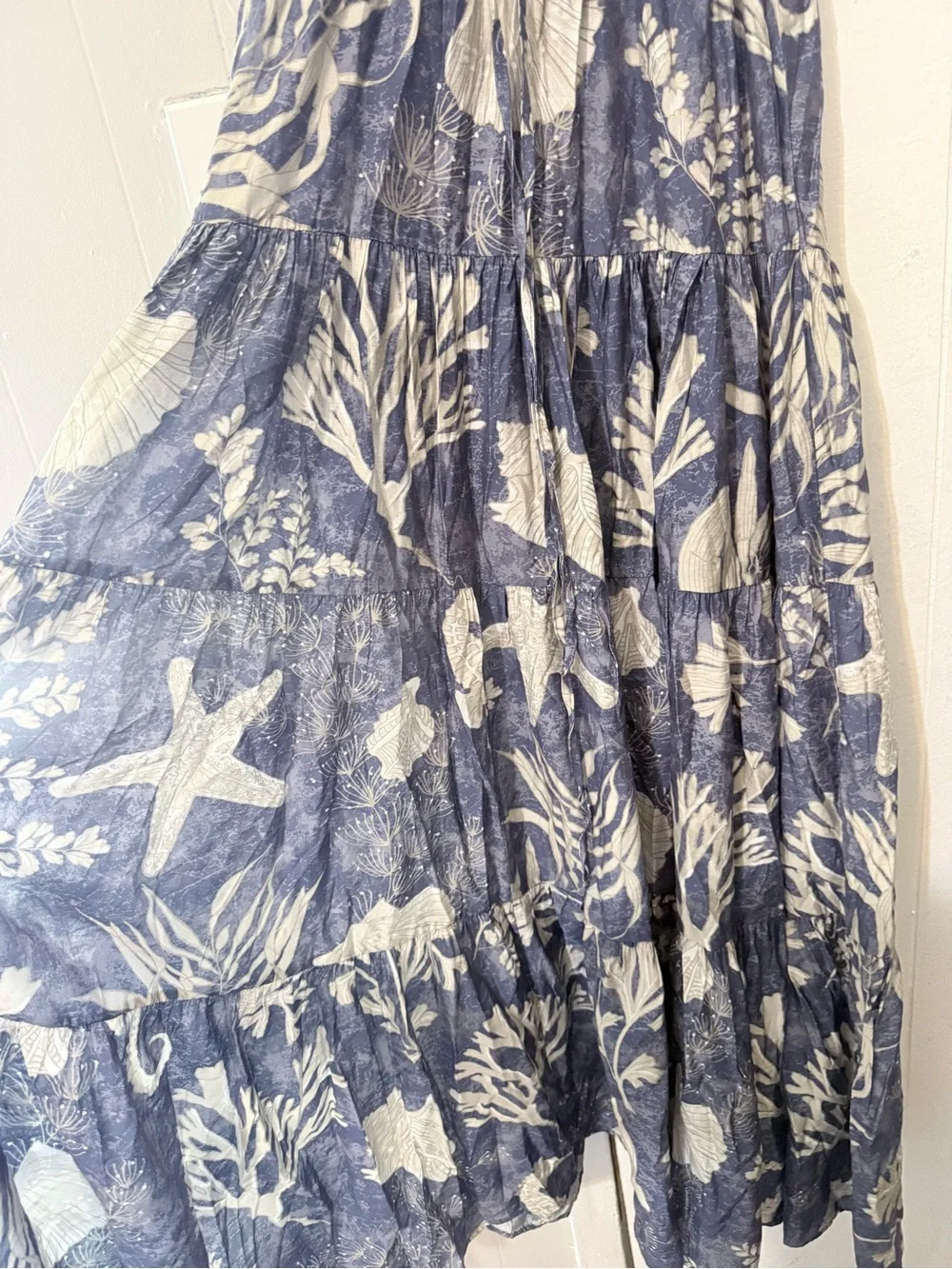 Pinch Navy & Cream Botanical Sleeveless Maxi Dress